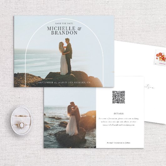 Het Detail van de boog de Volledige Foto verfijnd  Save The Date