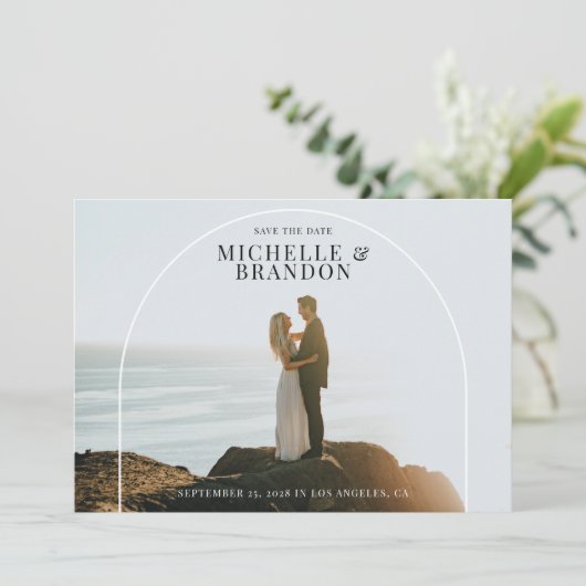 Het Detail van de boog de Volledige Foto verfijnd  Save The Date (Staand voorkant)