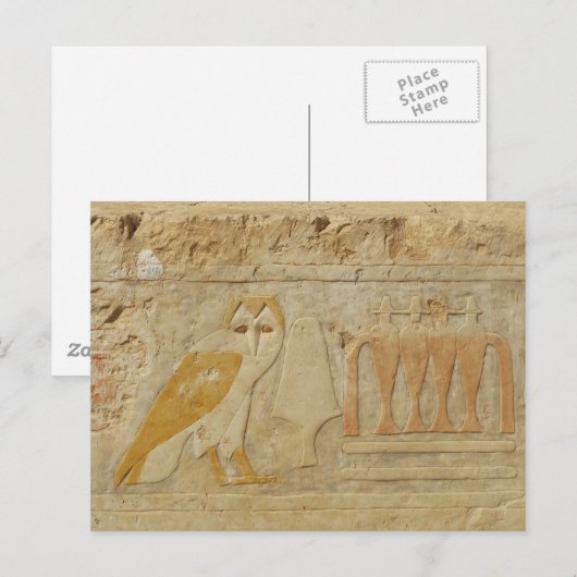 Het Detail van de Hiëroglief van de uil, Briefkaart (Voorkant / Achterkant)