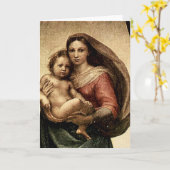Het Detail van "Sistine Madonna" van Raphael Kaart (Gele Bloem)