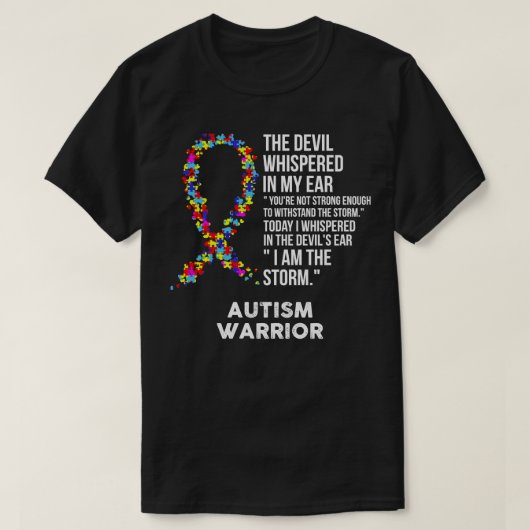 Het Devil Autism Awareness Support Ribbon T-shirt (Design voorkant)