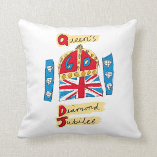 Het Diamond Jubileum Embleem van de koningin Kussen