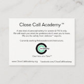 Het dichte Visitekaartje van Info van de Academie  (Voorkant)