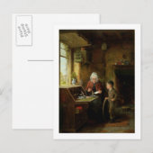 Het dichten van een Brief, 1890 (olie op paneel) Briefkaart (Voorkant / Achterkant)