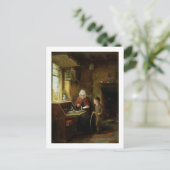 Het dichten van een Brief, 1890 (olie op paneel) Briefkaart (Staand voorkant)
