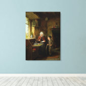 Het dichten van een Brief, 1890 (olie op paneel) Canvas Afdruk (Insitu (Houten vloer))