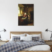 Het dichten van een Brief, 1890 (olie op paneel) Canvas Afdruk (Insitu (Slaapkamer))