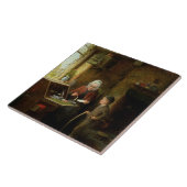 Het dichten van een Brief, 1890 (olie op paneel) Tegeltje (Zijkant)