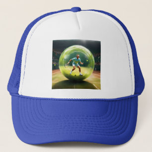 "Het dienen van het spel: Tennisspeler in een tenn Trucker Pet