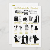 Het Dienstenschema van het huwelijk voor Verkopers Kaart (Voorkant / Achterkant)