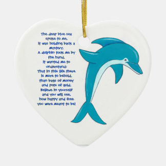 Het diepe blauwe zee sprak me aan, Dolphin-hartsto Keramisch Ornament