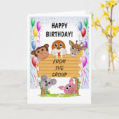 Het dierlijke Gelukkige Wenskaart van de Kaart (Gele Bloem)