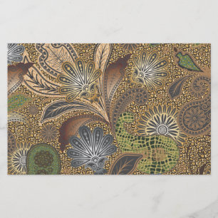 Het dierlijke Patroon van Paisley van de Druk Briefpapier