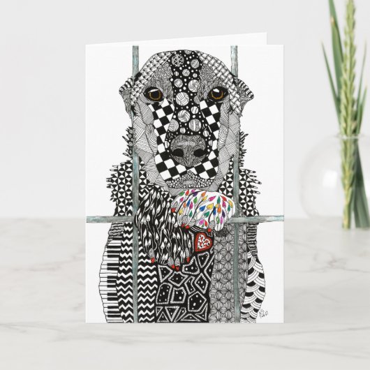 Het dierlijke Wenskaart van de Hond van de Bedankkaart (Voorkant)