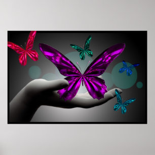 Het Digitale Art. van de Vlinders van de Mysticus Poster