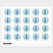 Het Digitale Art. van het paarse van de Mier Ronde Sticker (Vel)