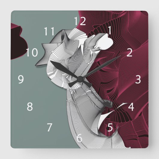 Het digitale Cijfer van de Kunst Vierkante Klok (Voorkant)
