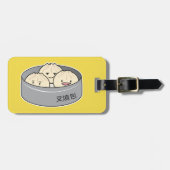 Het dim sum Chinees ontbijt gestoomd bbq van het Bagagelabel (Voorkant horizontaal)
