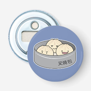 Het dim sum Chinees ontbijt gestoomd bbq van het Button Flesopener