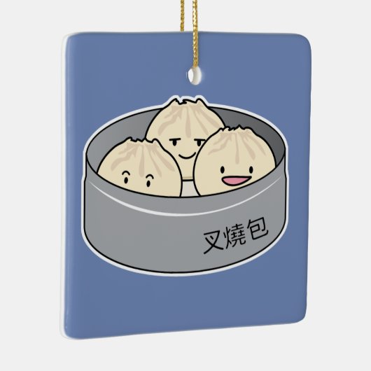 Het dim sum Chinees ontbijt gestoomd bbq van het Keramisch Ornament (Rechts)