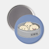Het dim sum Chinees ontbijt gestoomd bbq van het Magneet (Voorkant / Achterkant)