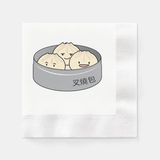 Het dim sum Chinees ontbijt gestoomd bbq van het Servetten (Voorkant)