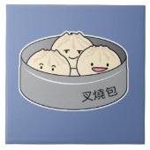 Het dim sum Chinees ontbijt gestoomd bbq van het Tegeltje (Voorkant)