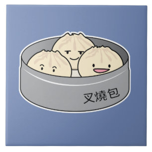 Het dim sum Chinees ontbijt gestoomd bbq van het Tegeltje