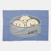 Het dim sum Chinees ontbijt gestoomd bbq van het Theedoek (Horizontaal)