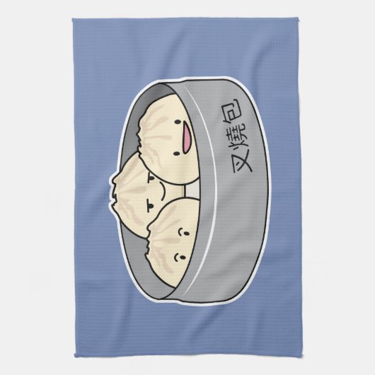 Het dim sum Chinees ontbijt gestoomd bbq van het Theedoek (Verticaal)