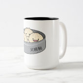 Het dim sum Chinees ontbijt gestoomd bbq van het Tweekleurige Koffiemok (Voorkant rechts)