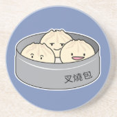 Het dim sum Chinees ontbijt gestoomd bbq van het Zandsteen Onderzetter (Voorkant)