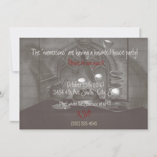 Het diner gast HALLOWEEN Kaart (Achterkant)