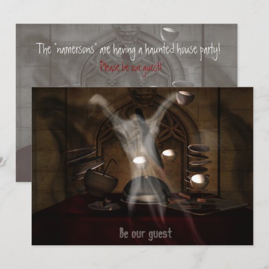 Het diner gast HALLOWEEN Kaart (Voorkant / Achterkant)