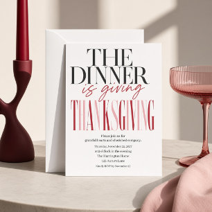 Het diner geeft een Thanksgiving-feest Kaart