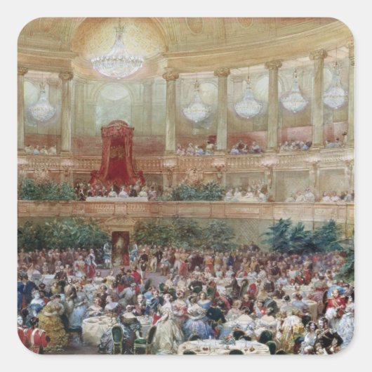 Het diner in de Salle des Spectacles op Vierkante Sticker (Voorkant)