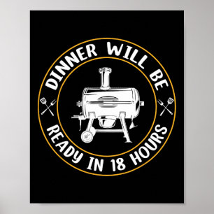 Het diner is binnen 18 uur klaar om BBQ vlees te r Poster