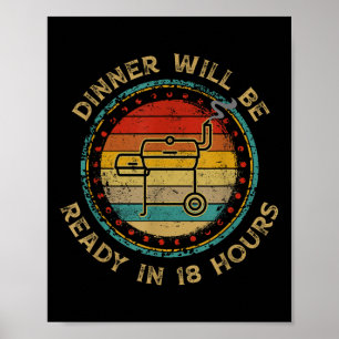 Het diner is binnen 18 uur klaar om BBQ vlees te r Poster