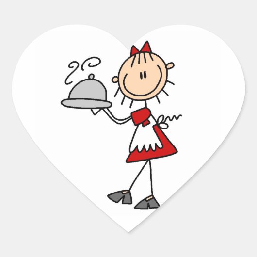 Het diner is geserveerd hart sticker (Voorkant)
