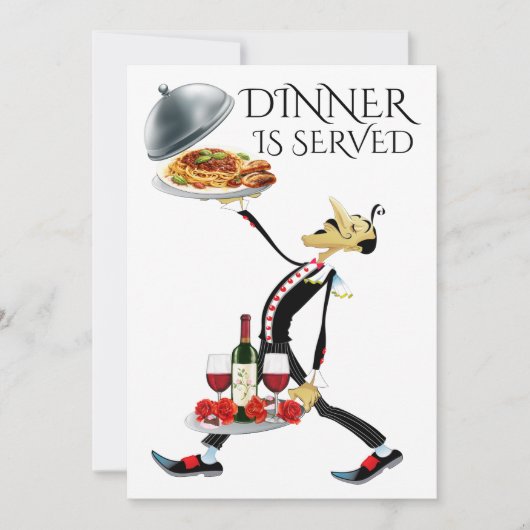 Het DINER is geserveerd Kaart (Voorkant)