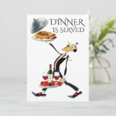 Het DINER is geserveerd Kaart (Staand voorkant)