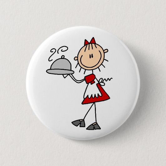 Het diner is geserveerd ronde button 5,7 cm (Voorkant)