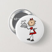 Het diner is geserveerd ronde button 5,7 cm (Voorkant /achterkant)