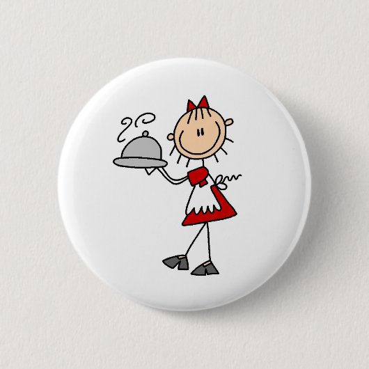 Het diner is geserveerd ronde button 5,7 cm (Voorkant)
