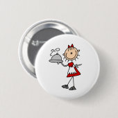 Het diner is geserveerd ronde button 5,7 cm (Voorkant /achterkant)