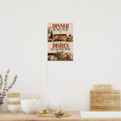 Het diner is het plan. Afwas is de plotwending Kit Poster (Keuken)