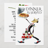 Het DINER is OPGEDIEND Kaart (Voorkant / Achterkant)