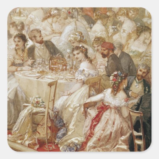 Het diner op de Tuileries, 1867 Vierkante Sticker (Voorkant)
