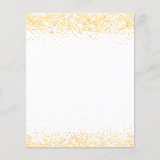 Het diner van de bruiloft is witte gouden confetti (Achterkant)