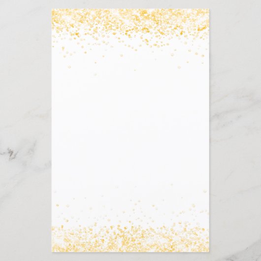 Het diner van de bruiloft is witte gouden confetti (Achterkant)